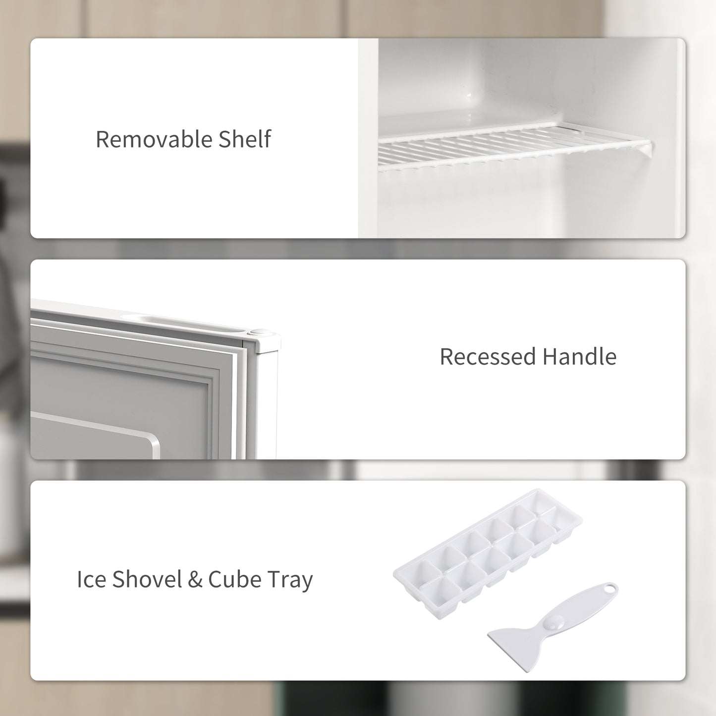 HOMCOM 35L Mini Freezer, -24 to -14 Temperature - White