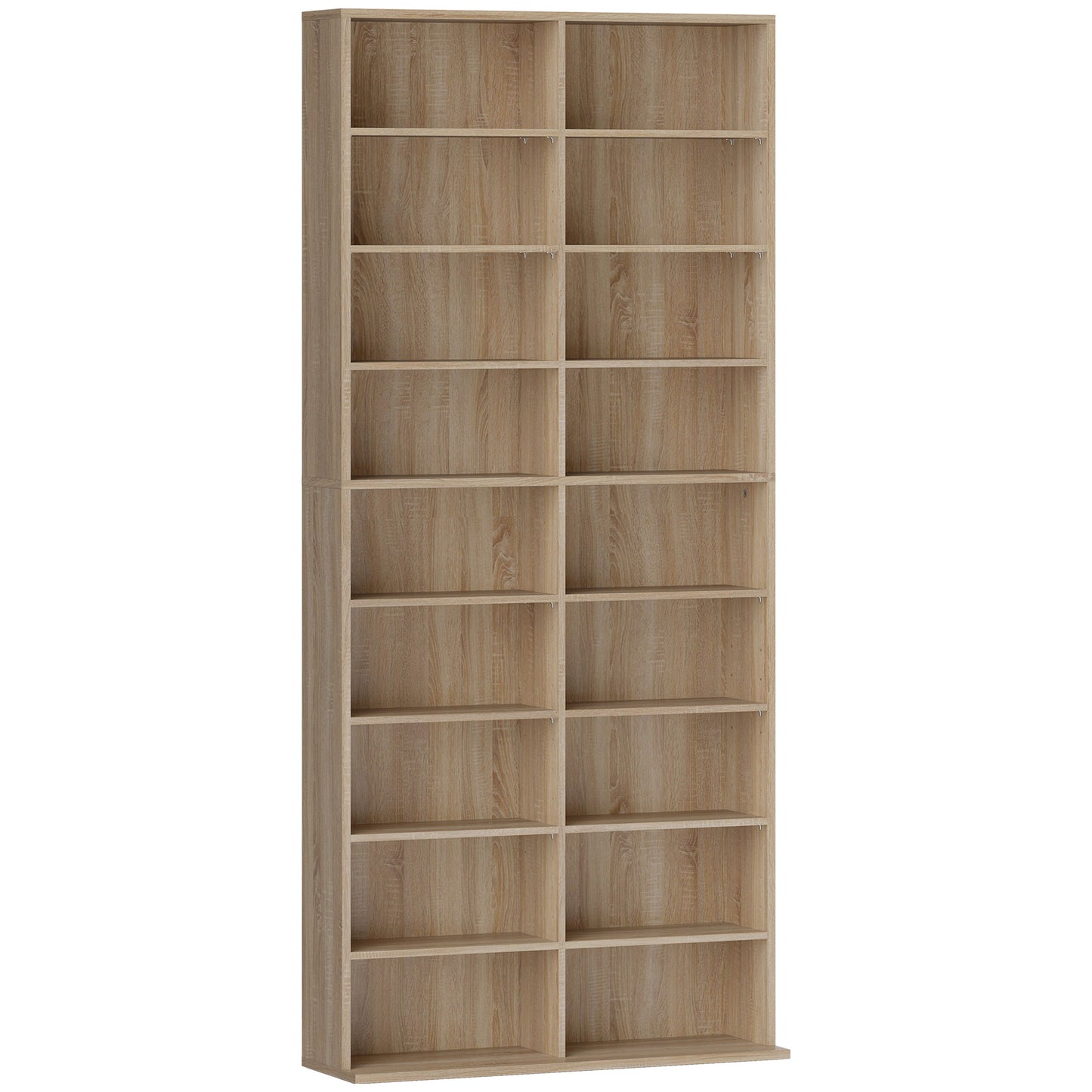 HOMCOM 640 CD Storage Tower - Nature Wood Finish Default Title