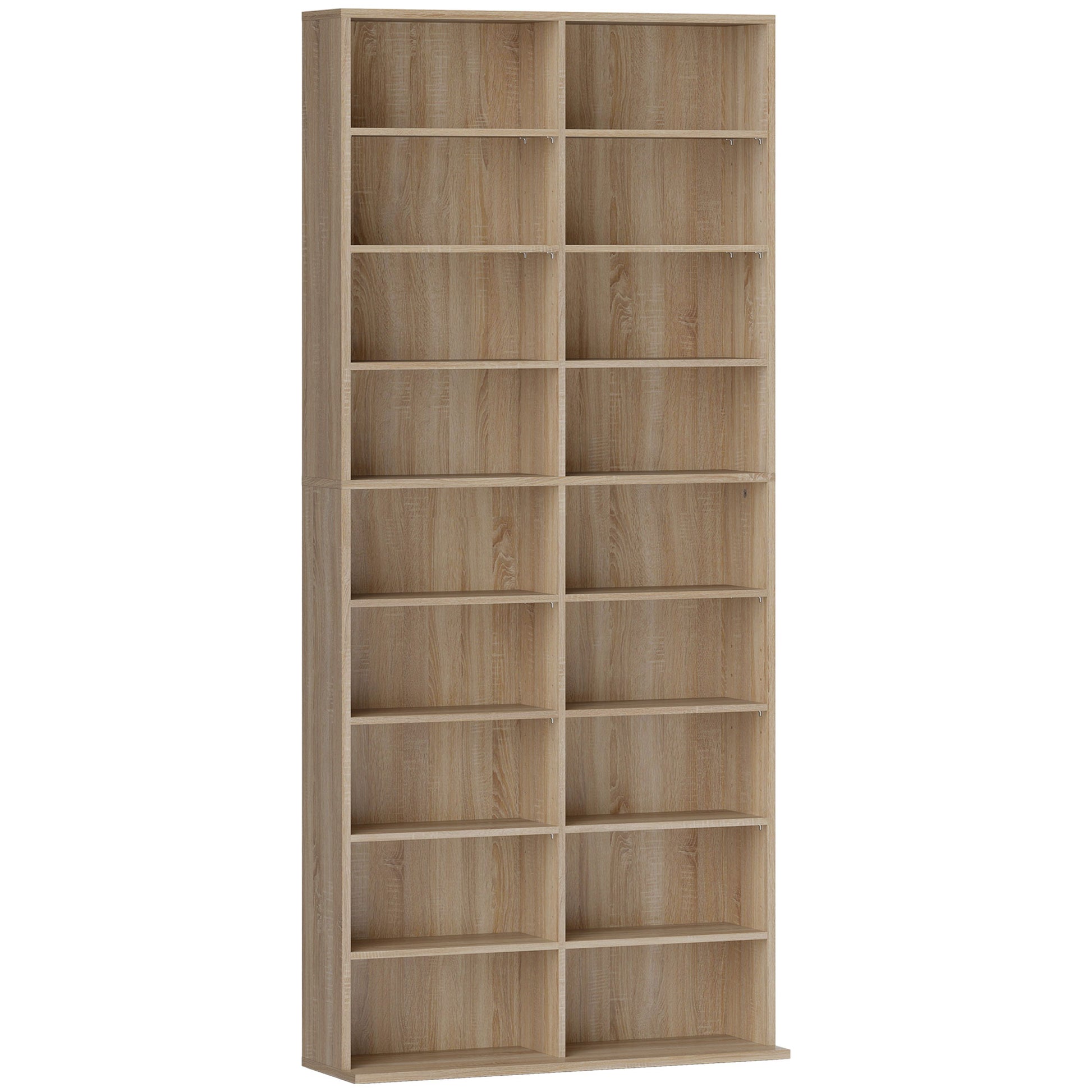 HOMCOM 640 CD Storage Tower - Nature Wood Finish Default Title