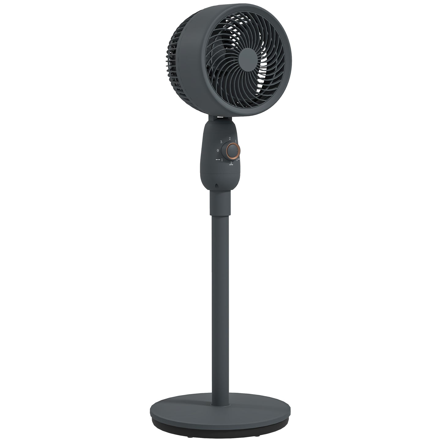 HOMCOM Pedestal Fan, Powerful Air Circulator, 36 Inch Floor Standing Fan with 3 Speed Settings, 70Â° Oscillating for Bedroom, Home and Office, Grey