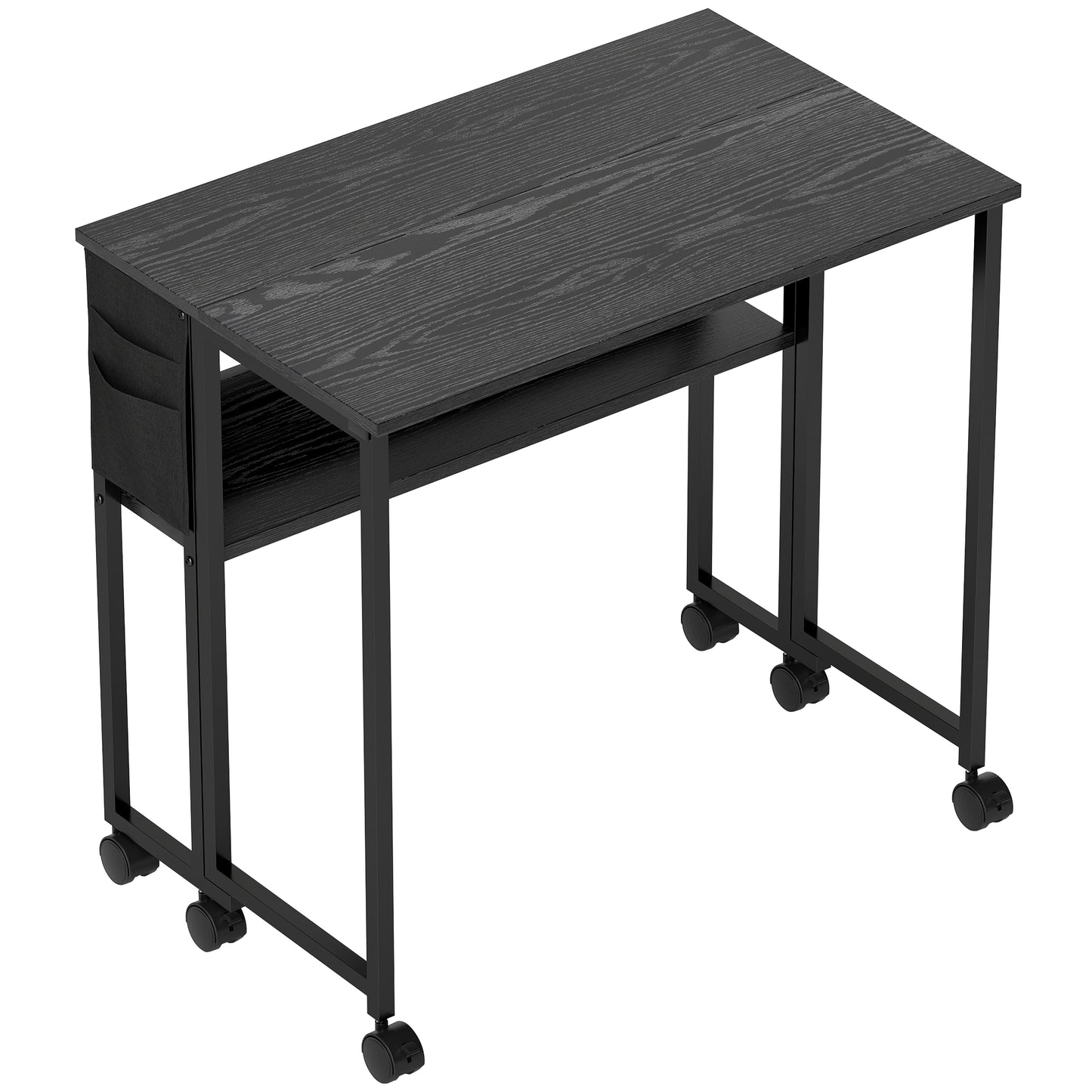 HOMCOM 80 cm Drop Leaf Writing Work Desk - Black Default Title