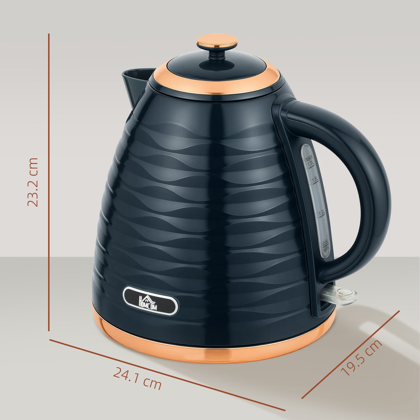 HOMCOM 3kW Rapid Boil Honeycomb Kettle - Dark Blue