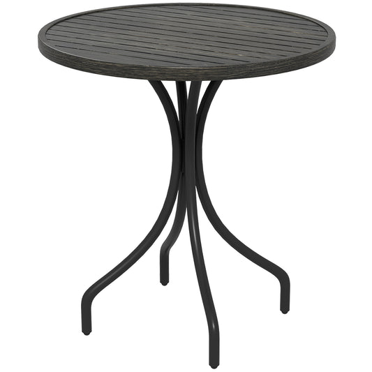 Outsunny Î¦66cm Galvanised Steel Garden Table - Grey