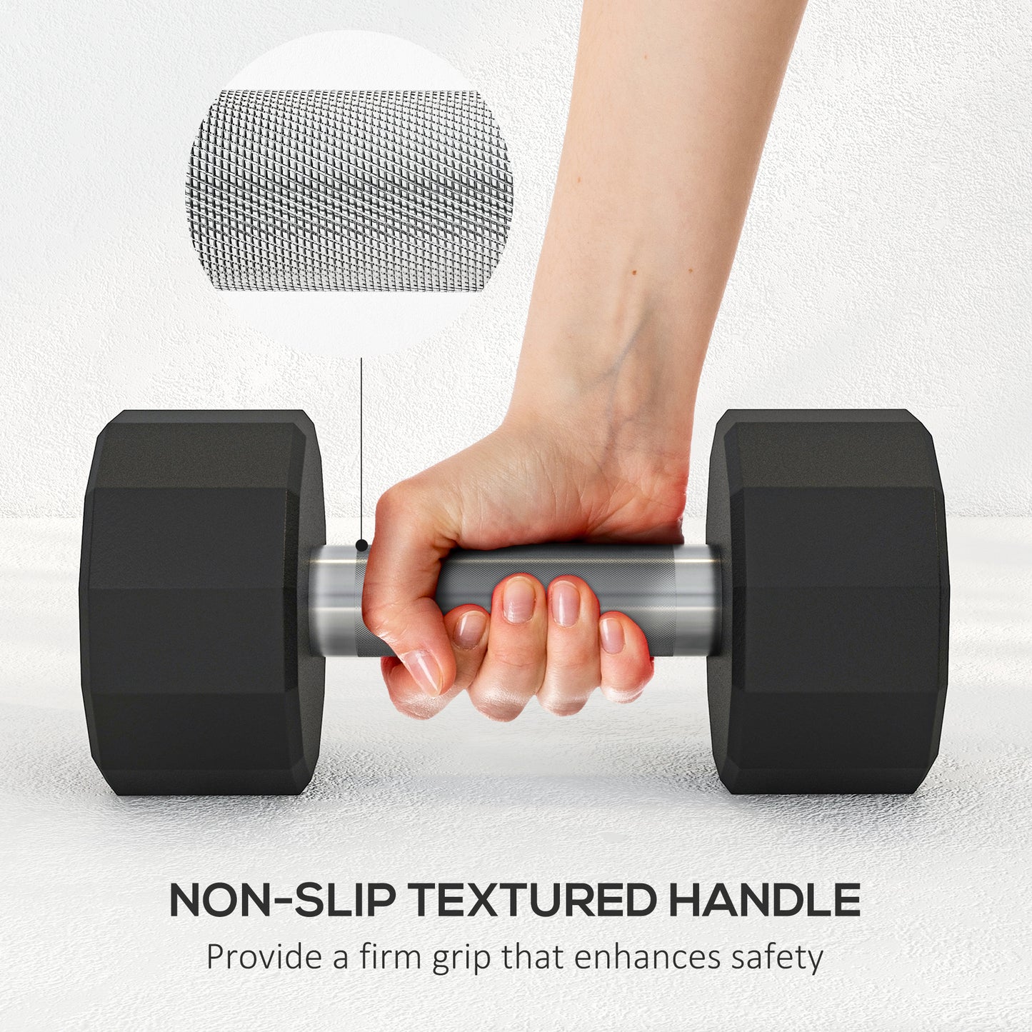 SPORTNOW Dumbbells Weights Set with 12-Sided Shape and Non-Slip Grip for Men Women Home Gym Workout, 2 x 10kg