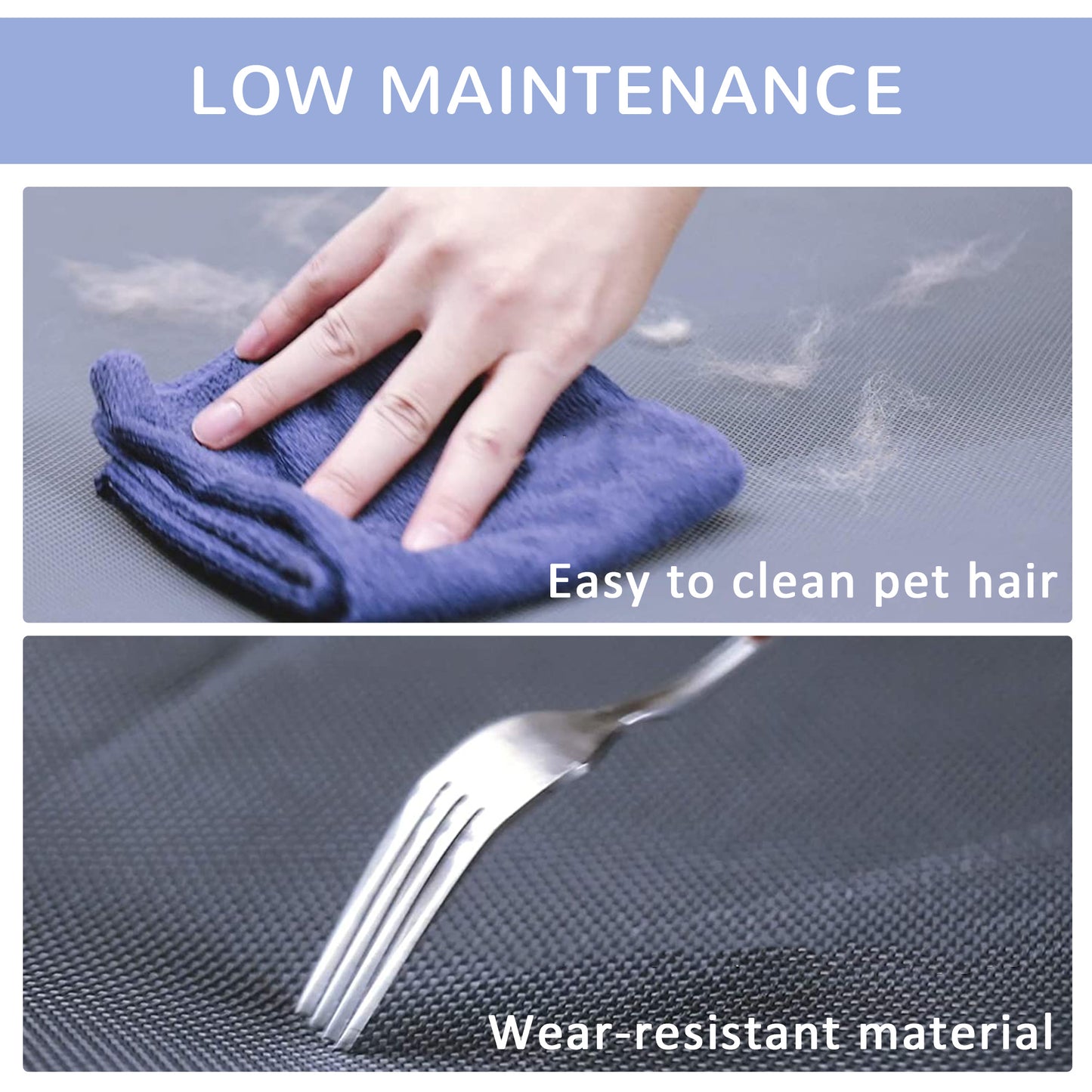 PawHut Raised Dog Bed Cat Elevated Lifted Puppy Pet Elevated Cot Portable Camping Basket â€“ Blue (Large)