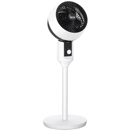 HOMCOM 9'' Air Circulator Fan 3 Speed, 70Â° Oscillation 90Â° Vertical Tilt, Carry Handle, Pedestal Fan, Pedestal Fan for Living Room, Bedroom, Office, White and Black
