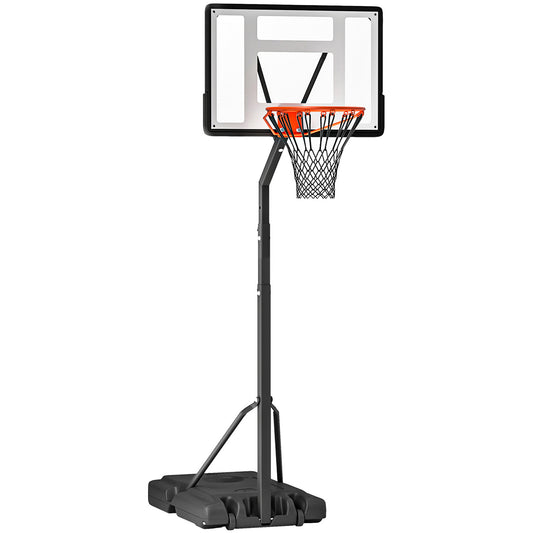 HOMCOM Portable 10ft Basketball Backboard Hoop Set Professional Outdoor Freestanding Basketball Stand with Wheels for Adults and Children, Adjustable High 2.55M-3.05M