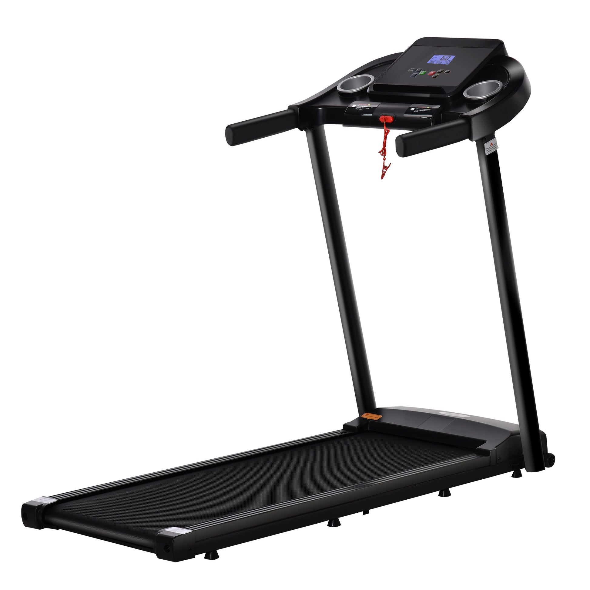 HOMCOM Treadmill Electric Motorised Running Machine With Clear LED display and Safe Protect Design, Black