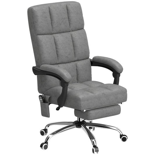 Vinsetto Massage Office Chair, Ergonomic Desk Chair, Comfy Work Study Chair with Heat, Padded Seat, 135Â° Reclining Back and Footrest for Home Office, Charcoal Grey