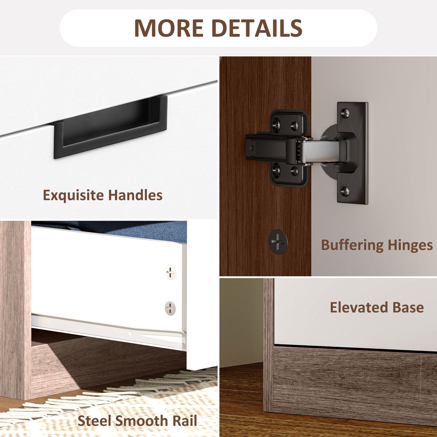 HOMCOM Two Door Wardrobe with drawers for Bedroom Use Family Use, White Brown