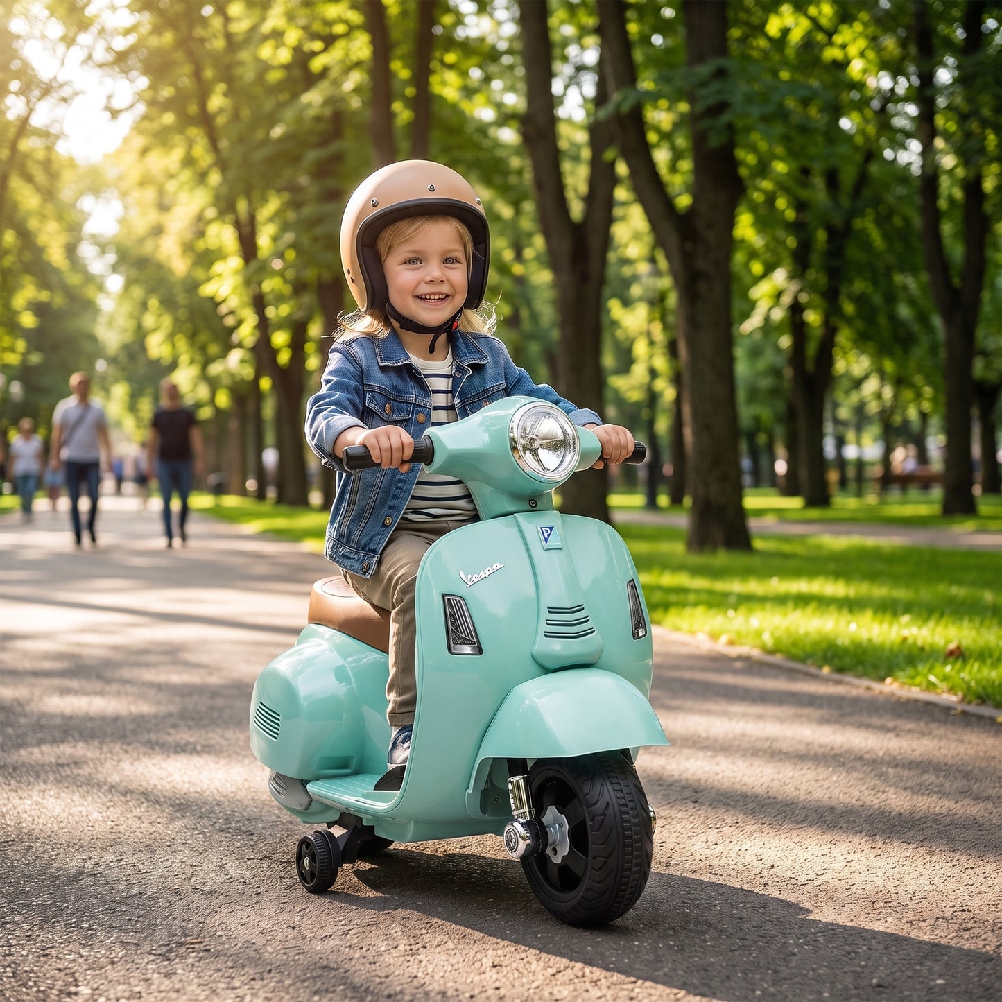 HOMCOM Vespa Licensed 6V Kids Electric Motorbike Ride On Motorcycle  Battery Powered for 18-36 Months with Horn, Green