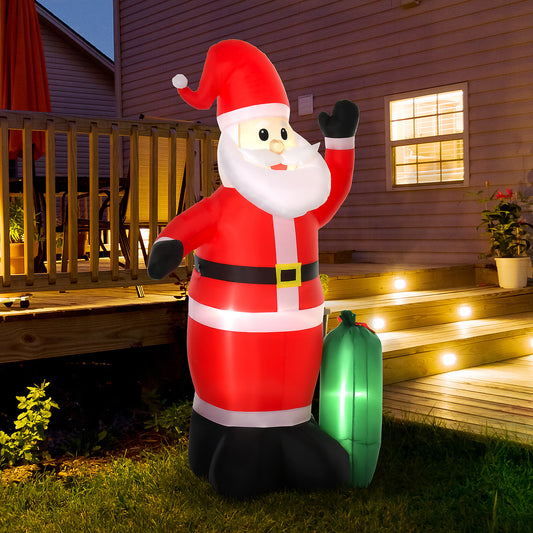 HOMCOM 7.5ft Inflatable Christmas Santa Claus with LED Air Blown Xmas DÃ©cor Holiday Outdoor Yard Decoration