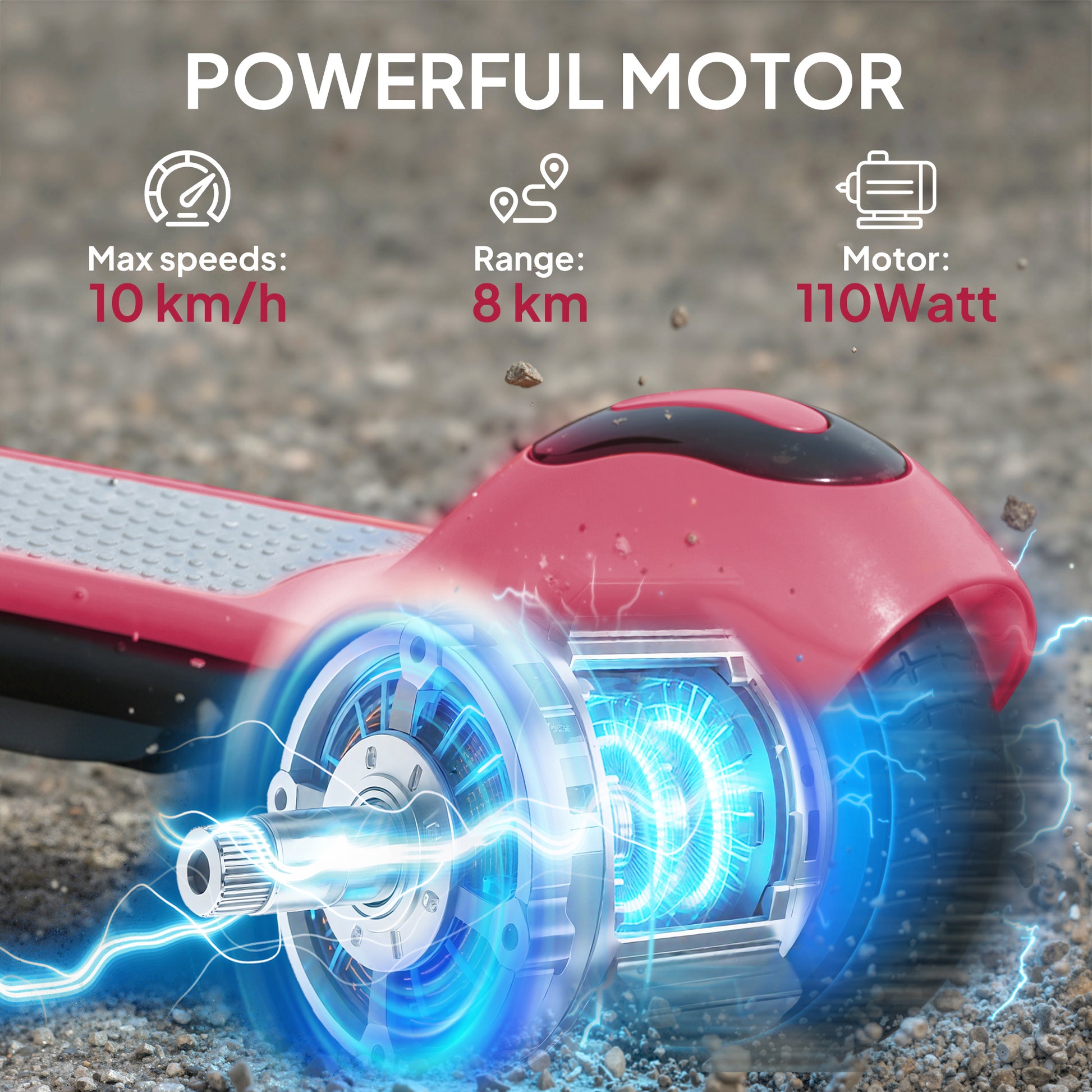 SPORTNOW Electric Scooter for Kids, with LED Display, Pink