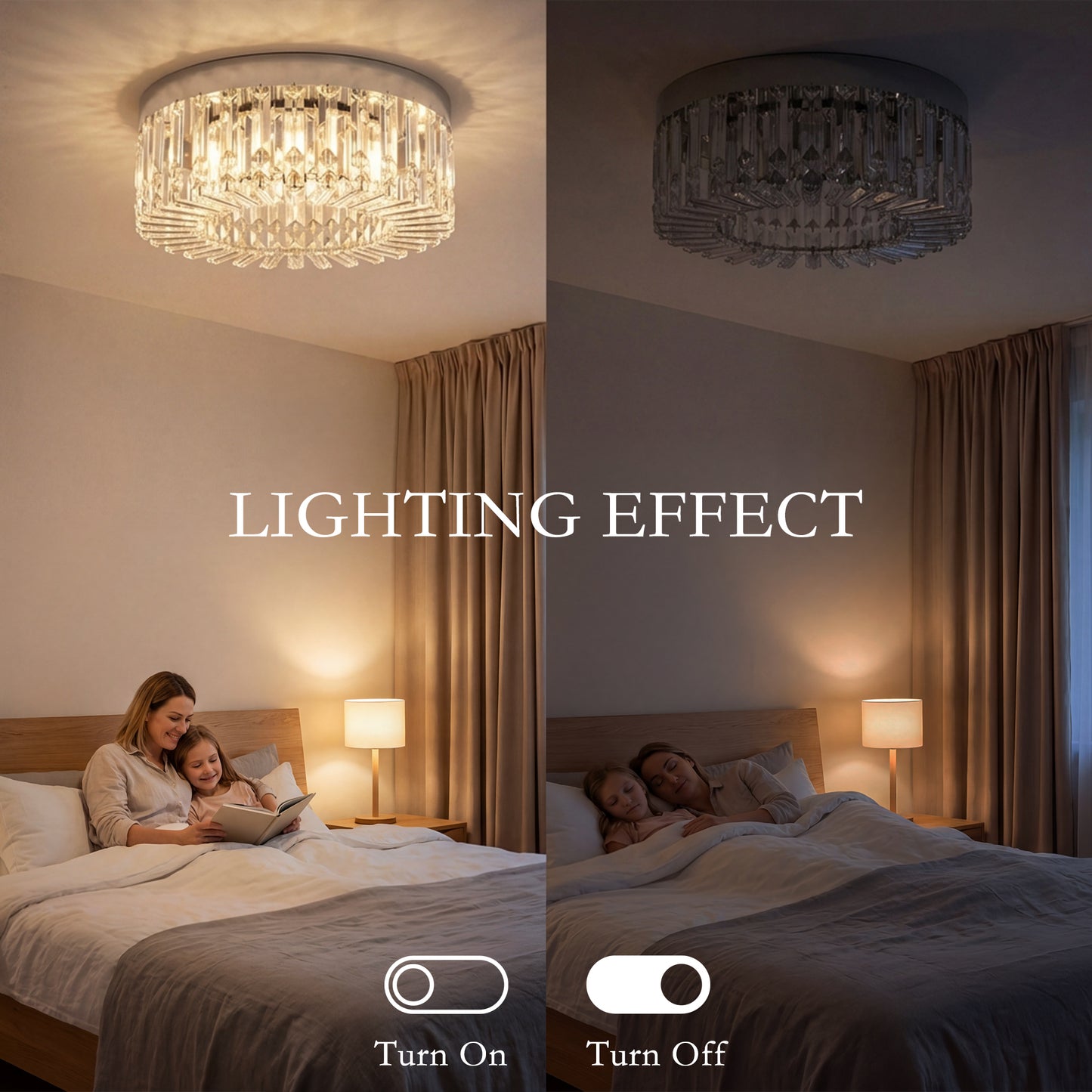 HOMCOM Crystal Chandeliers with 160 Crystal Pendants, 6-Light Ceiling Light for Living Room, Bedroom Dining Room, Silver Tone