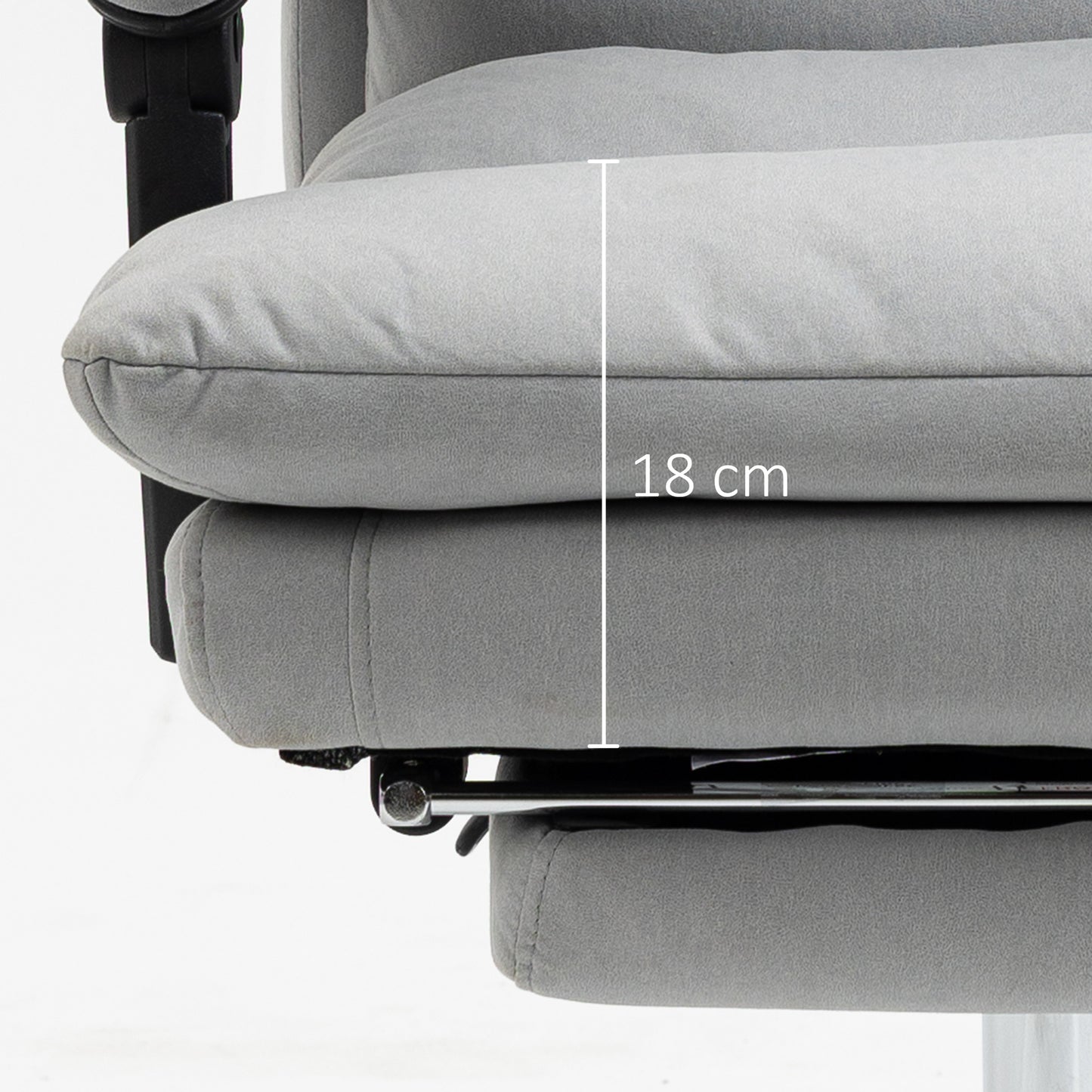 Vinsetto Office Chair with Footrest, Double Padding Ergonomic Desk Chair with 6-Point Vibration Massage and Back Heating, Microfibre Fabric with 135Â° Reclining Back, Grey