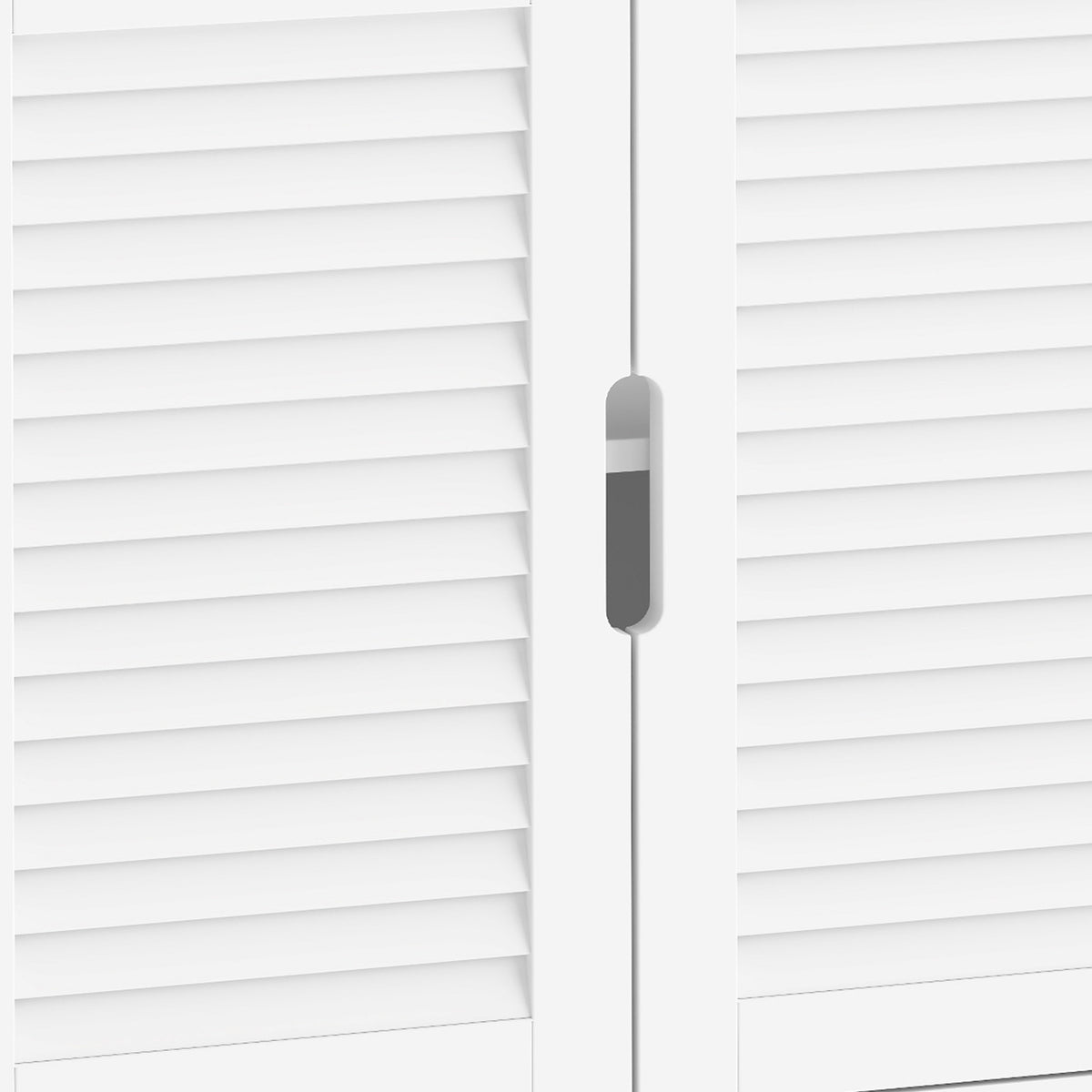HOMCOM Under Sink Bathroom Cabinet Adjustable Shelf Under Sink Cabinet 2 Louvered Doors, White