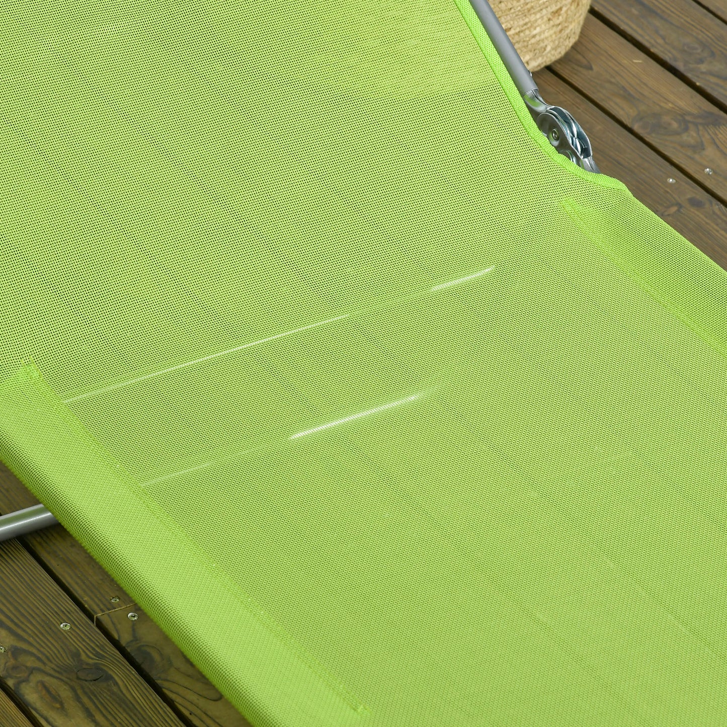 Outsunny Set of Two Steel Frame Sun Loungers, with Reclining Backs - Green