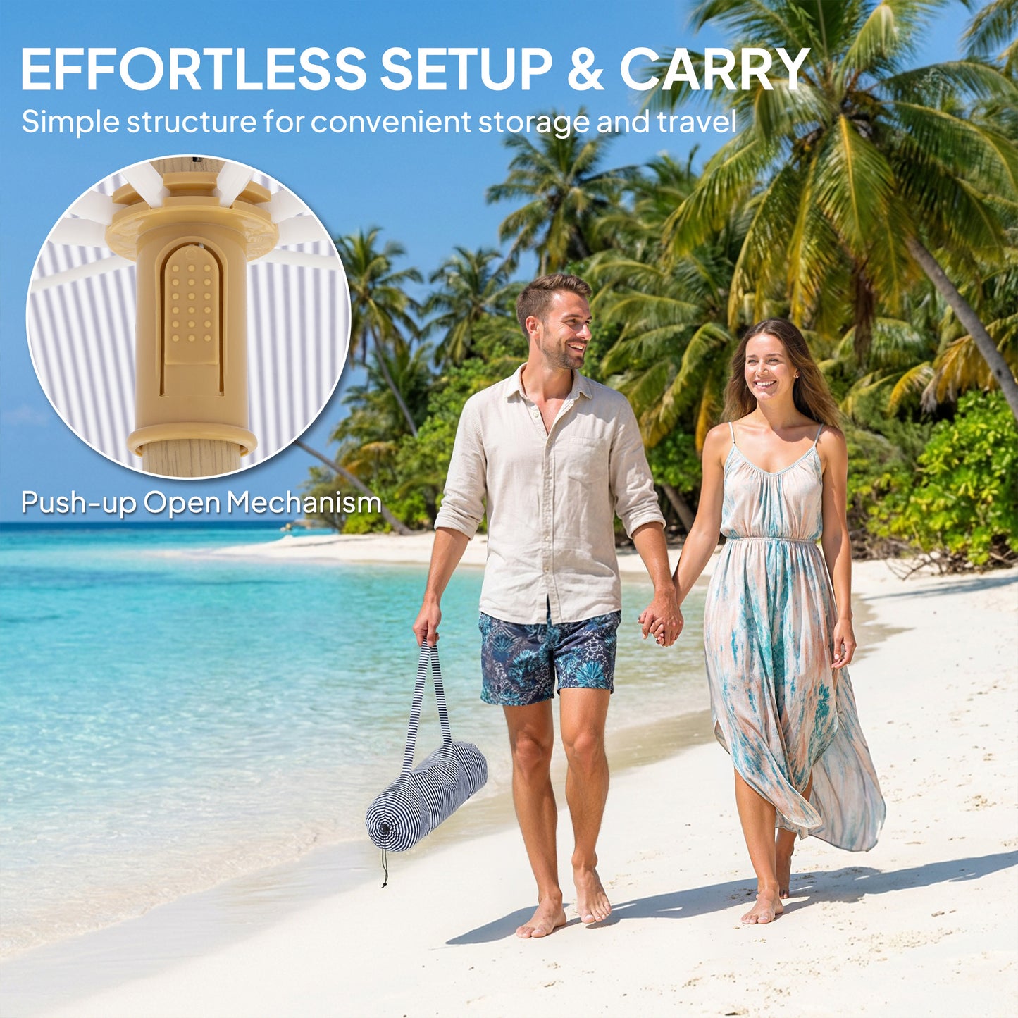 Outsunny 1.7 m Beach Umbrella with Sand Anchor, 30Â° Tilting Fringed Beach Garden Parasol with Adjustable Height, Blue