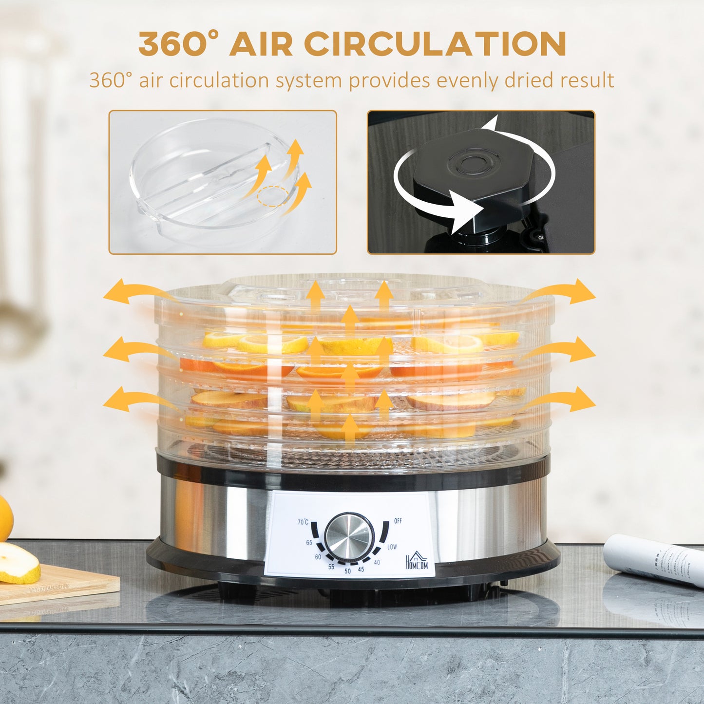 HOMCOM 40-70 Five-Tray Food Dehydrator