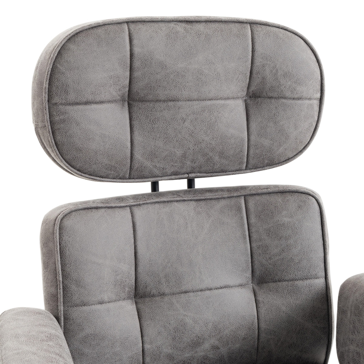 HOMCOM Office Chair, Big and Tall Desk Chair with Footrest, Wide Seat, Leathaire, Reclining Back, Swivel Wheels, Grey