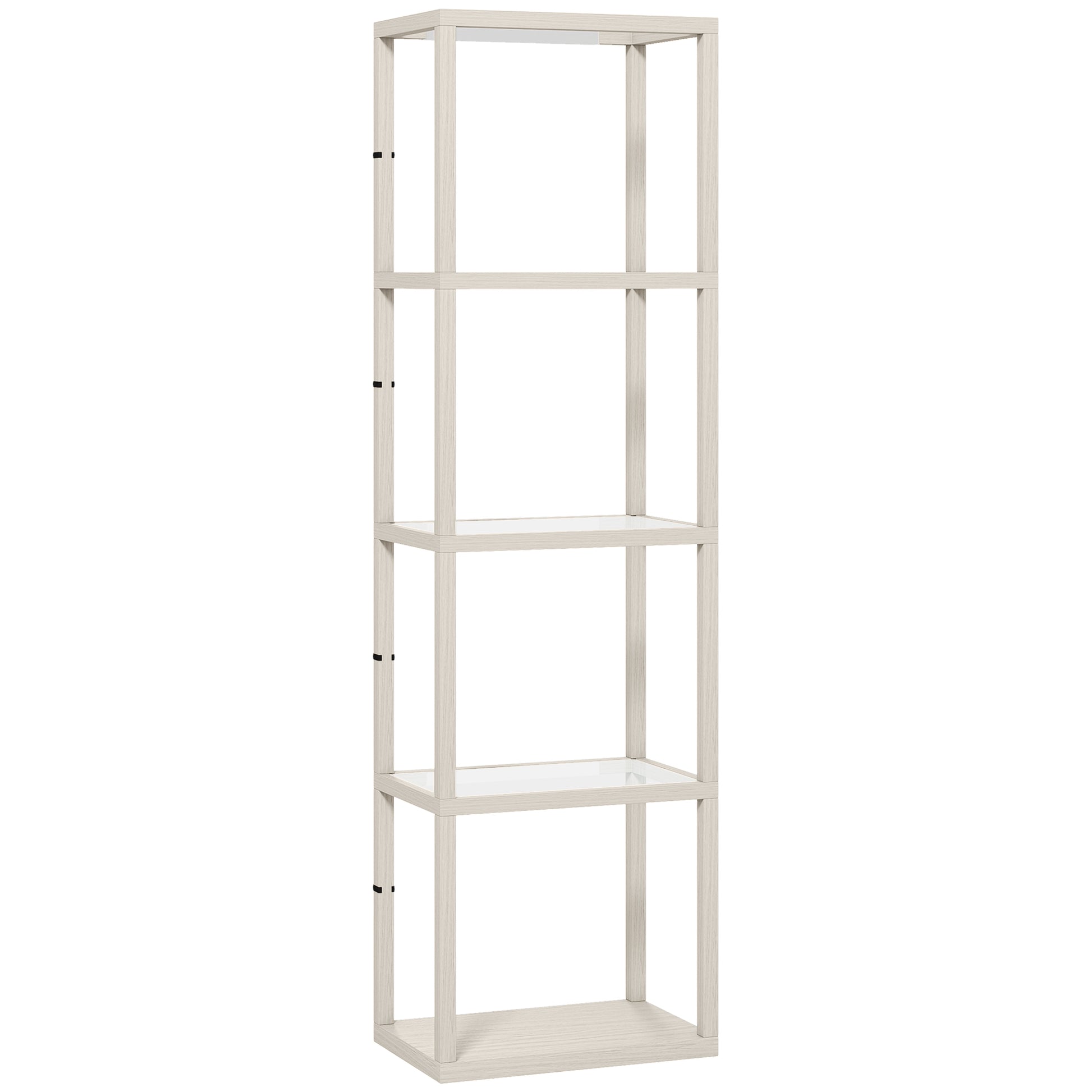 HOMCOM Four-Shelf Floor Lamp - Bleached Oak