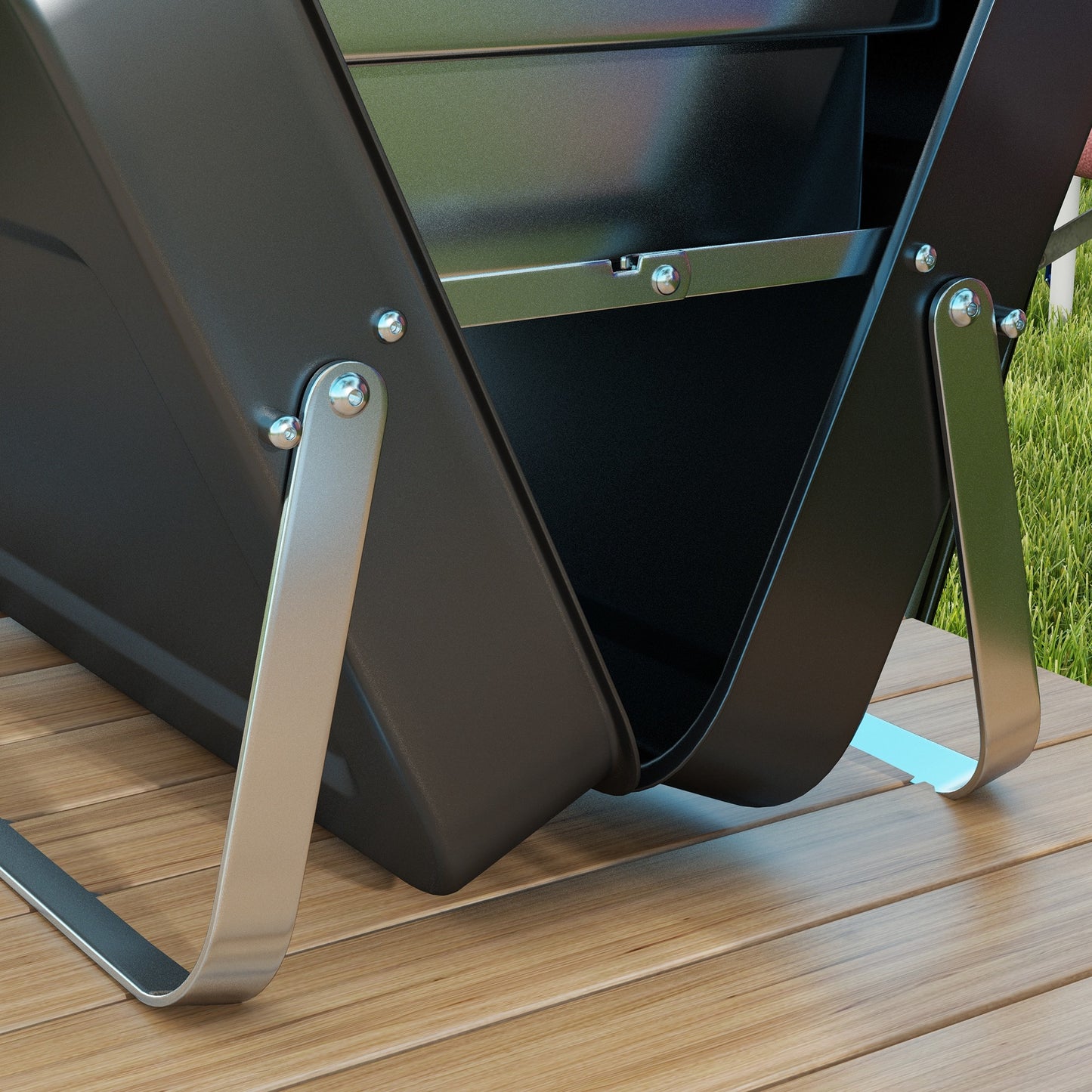 Outsunny Metal Suitable-Style Portable BBQ Grill - Black