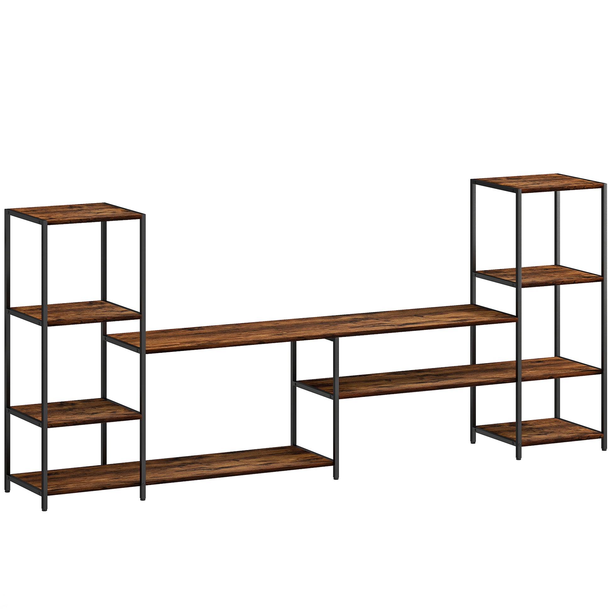 HOMCOM TV Unit for TVs up to 60 Inches, Industrial TV Stand with Storage Shelves, Entertainment Centre for Living Room, Bedroom