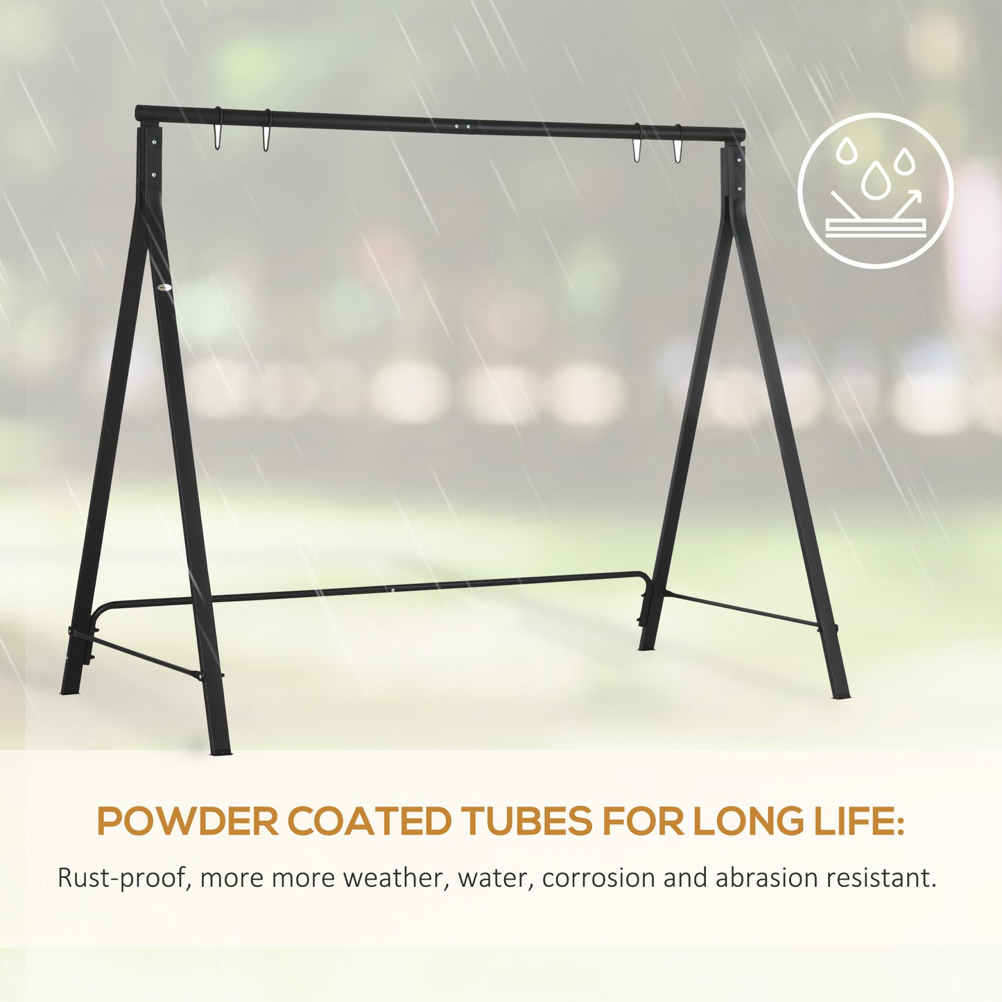 Outsunny Steel Frame Multi-Swing Seat Frame - Black