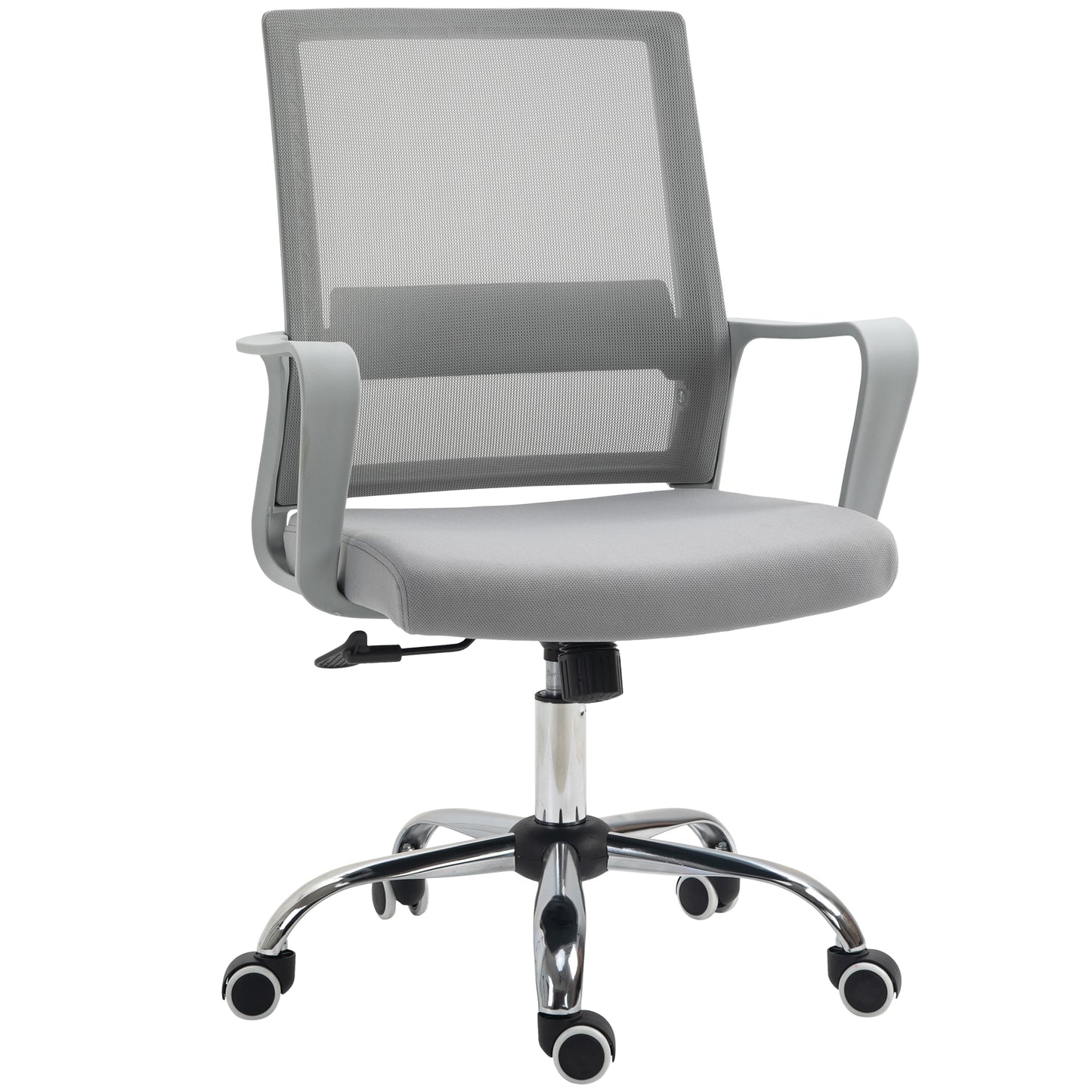 Vinsetto Ergonomic Desk Chair Mesh Office Chair with Adjustable Height Armrest and 360Â° Swivel Castor Wheels Grey