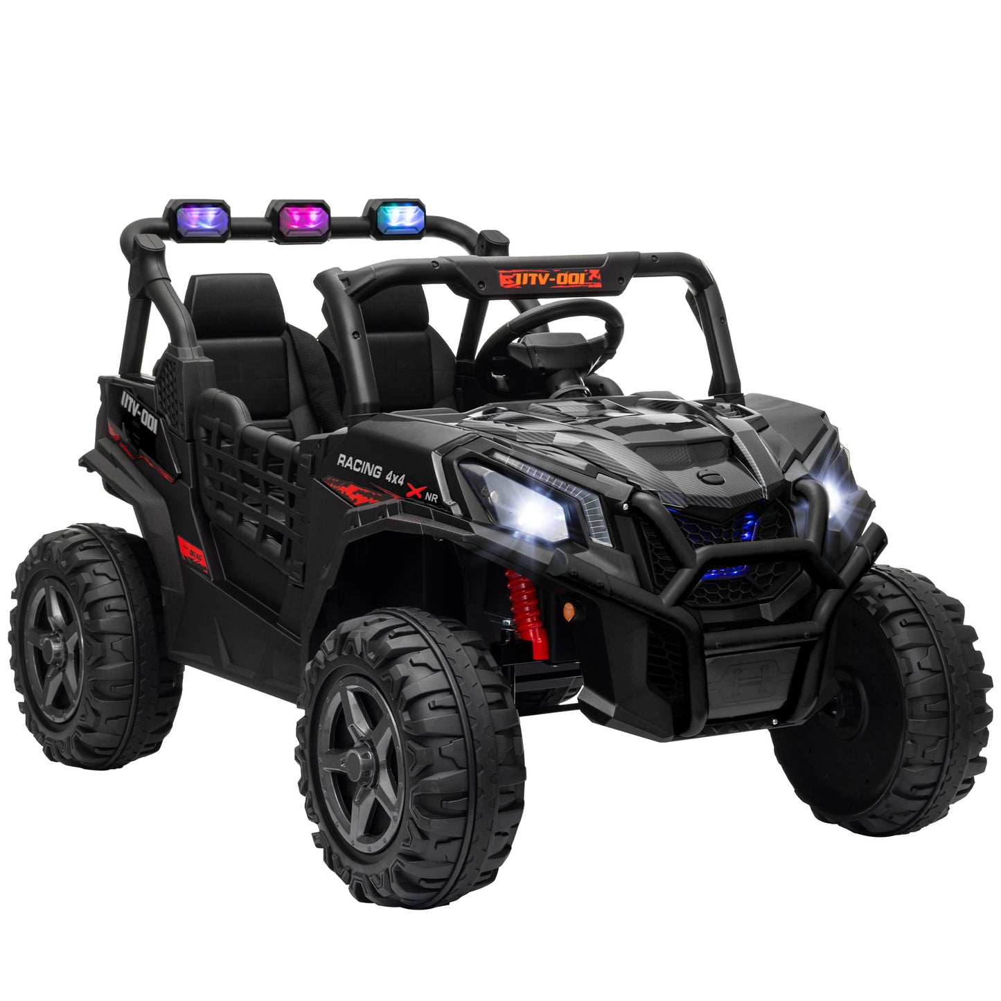 AIYAPLAY 24V 2 Seater Kids Electric Car with Remote Control, Suspension System, Slow Start, 3 Speeds, for 3-8 Years, Black Default Title