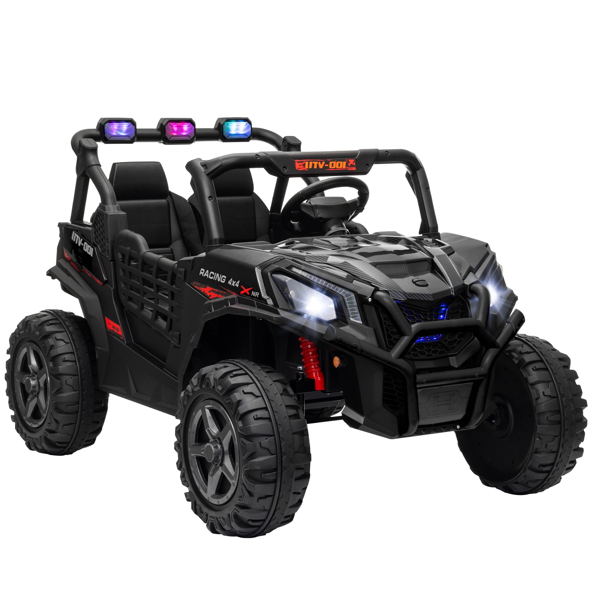 AIYAPLAY 24V 2 Seater Kids Electric Car with Remote Control, Suspension System, Slow Start, 3 Speeds, for 3-8 Years, Black Default Title