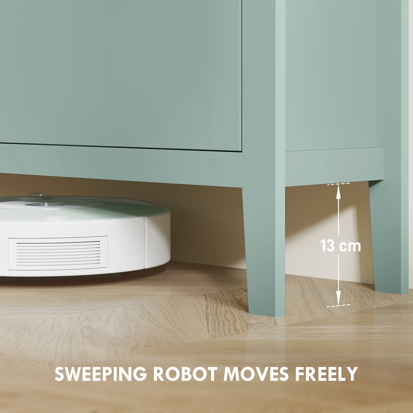 HOMCOM Modern Four-Drawer Shoe Cabinet - Green