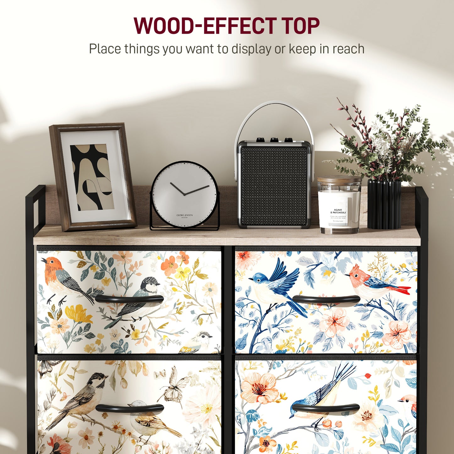 HOMCOM 6-Drawer Chest of Drawers - White