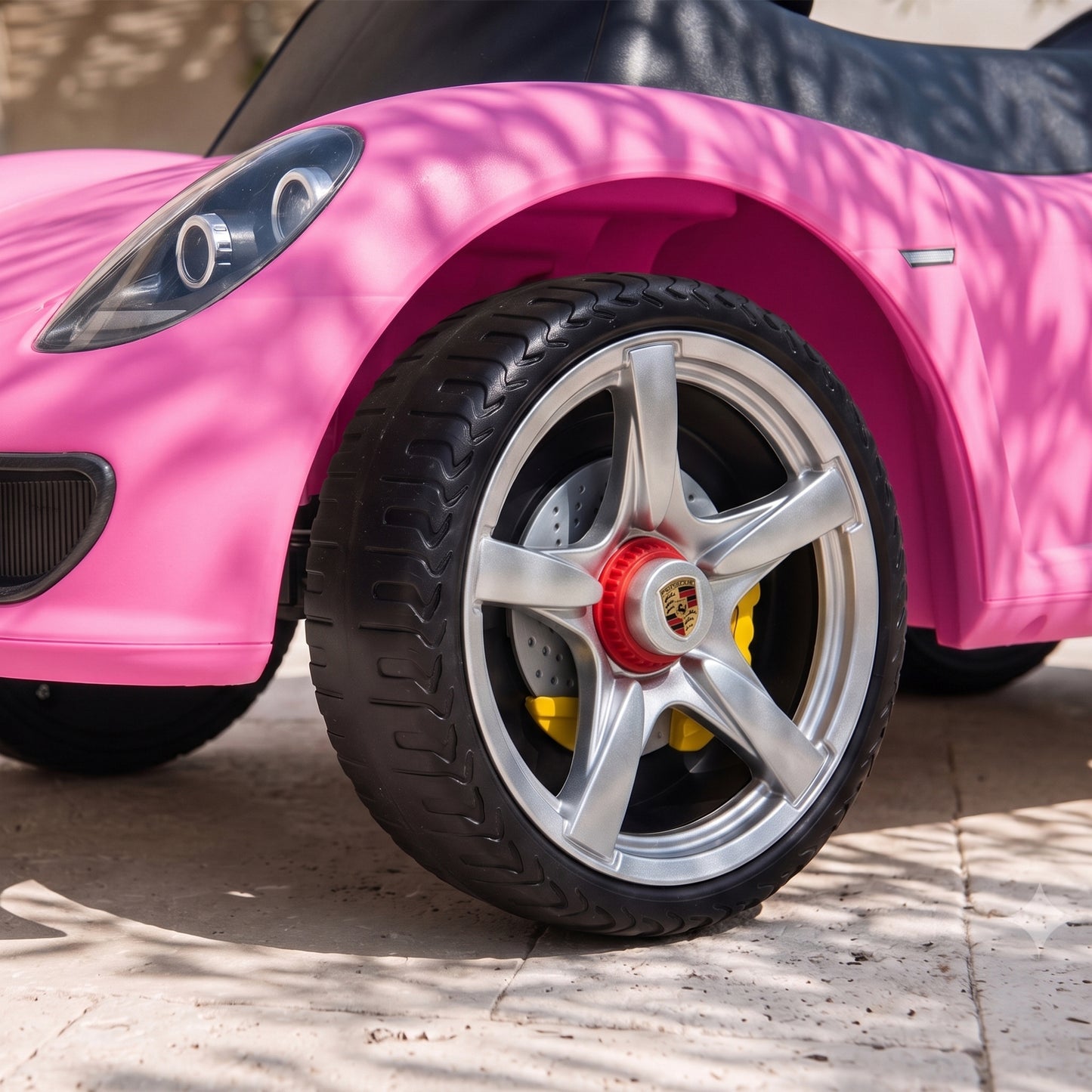 AIYAPLAY Ride on Car, Porsche Licensed Toddler Push Car with Horn, Headlights, Sound and Steering Wheel for 18-36 Months, Pink