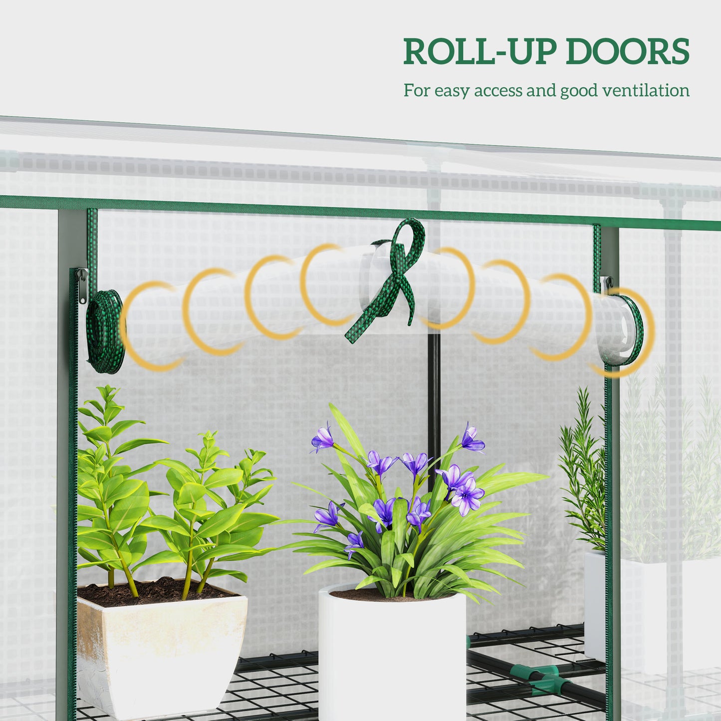 Outsunny 46 x 215 cm Nine-Shelf Greenhouse - White