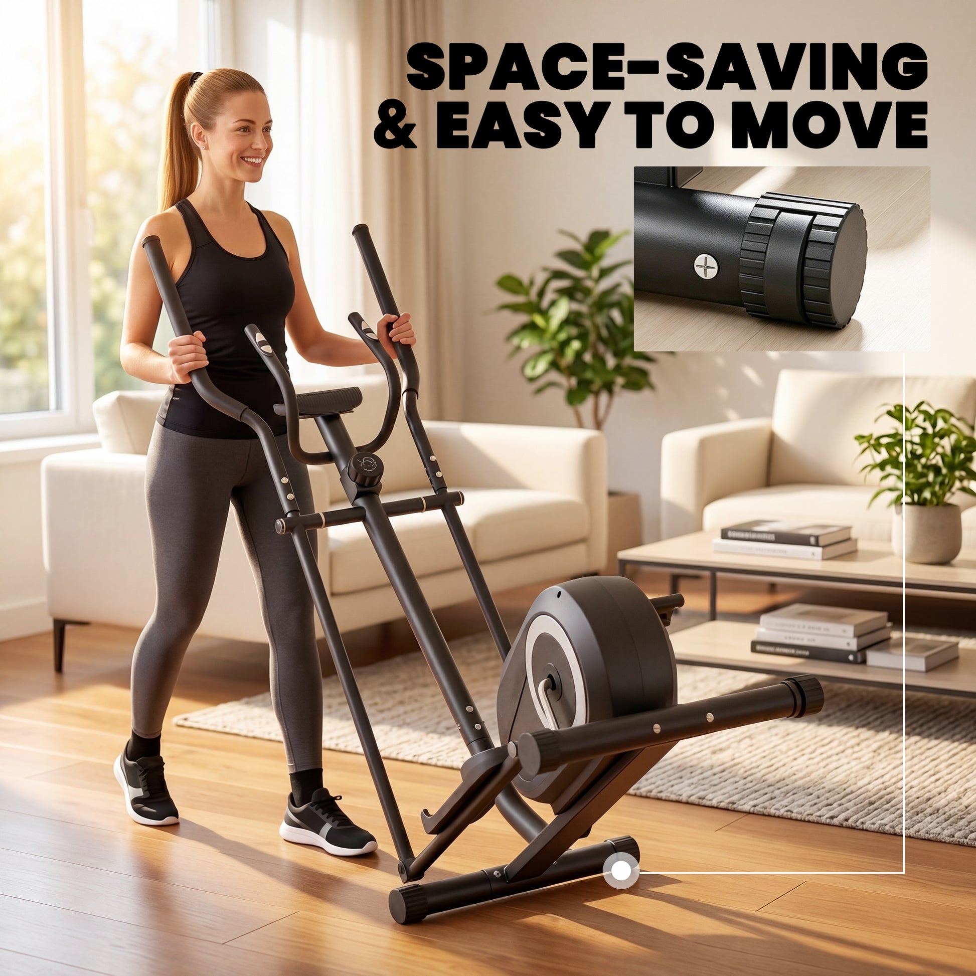 SPORTNOW Elliptical Cross Trainer for Home, Quiet Magnetic Elliptical Machine with Bluetooth, App Compatible, 8-Level Resistance