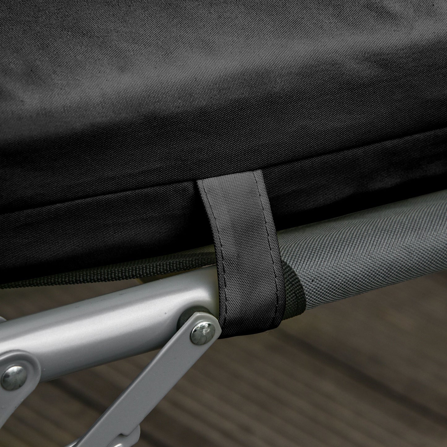 Outsunny Set of 2 Sun Lounger Cushions, Replacement Cushions for Rattan Furniture with Ties, 196 x 55 cm, Cushion ONLY, Black