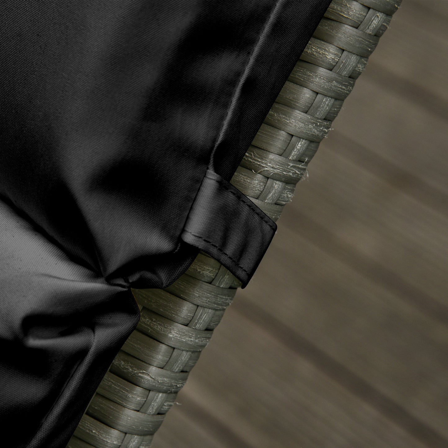 Outsunny Set of 2 Sun Lounger Cushions, Replacement Cushions for Rattan Furniture with Ties, 196 x 55 cm, Cushion ONLY, Black