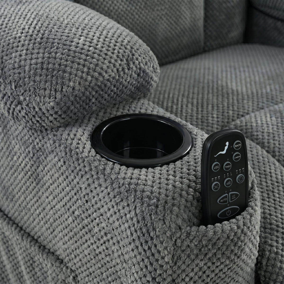 HOMCOM Recliner Armchair with Vibration Massage, Heat, Whisper-Quiet Motor, Memory Function, Power Reclining Chair, Dark Grey
