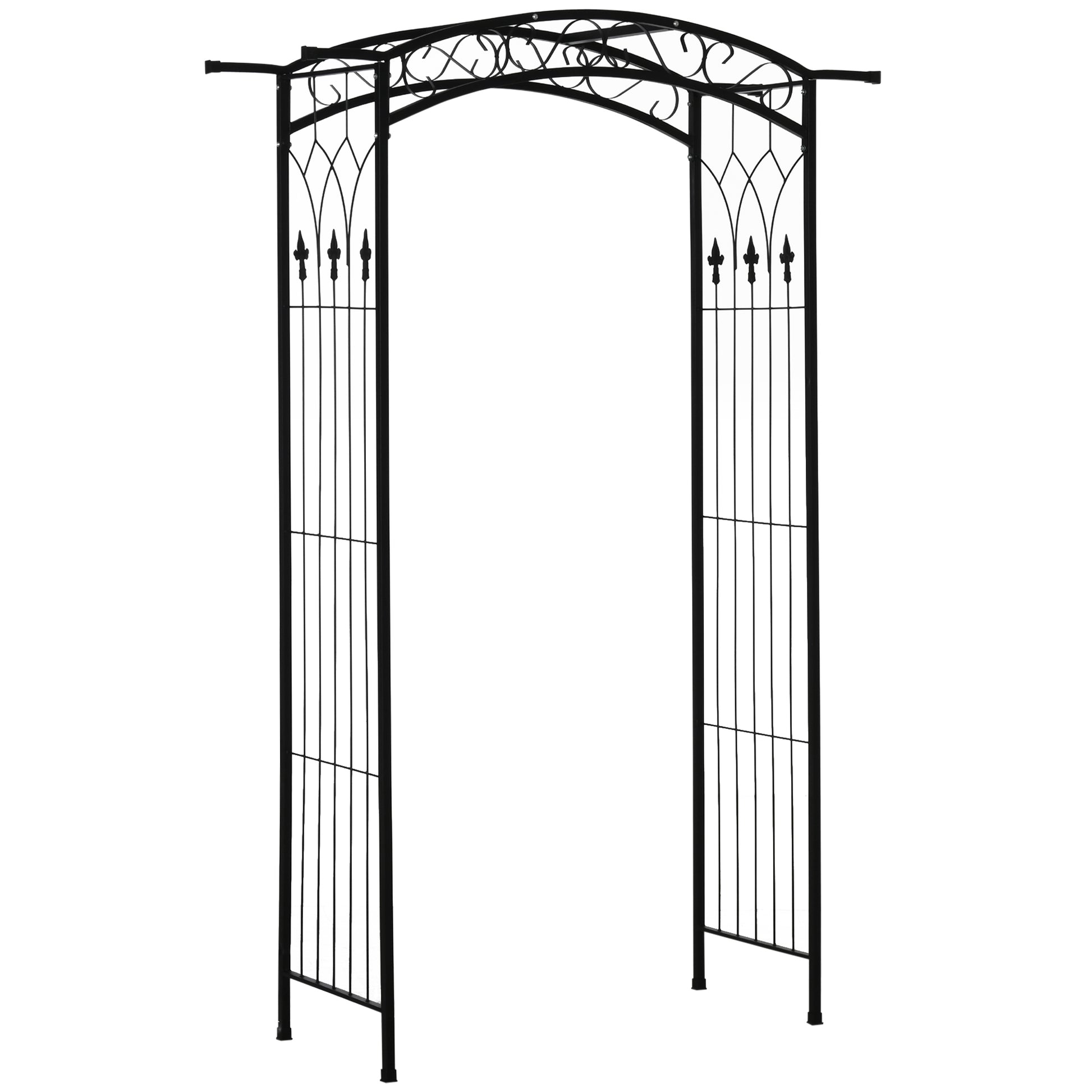 Outsunny 211cm Height Metal Garden Arch Arbor for Wedding Decor for Climbing Plants and Outdoor Decoration Default Title