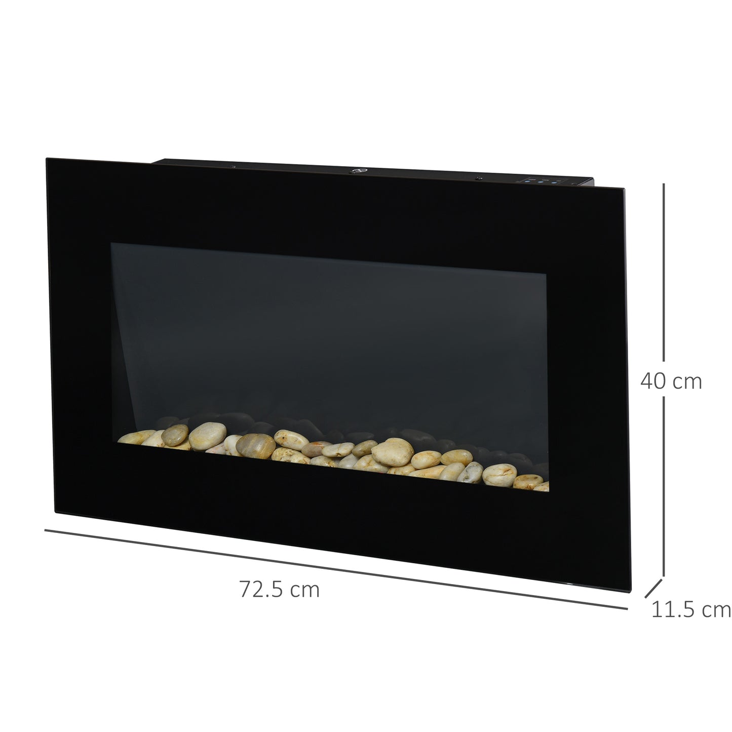 HOMCOM 1000W/2000W Electric Wall Fireplace w/ LED Flame Effect Timer Remote Sleek Stylish Safe Home Heating 20-25ãŽ¡