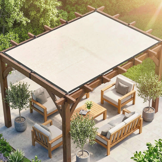 Outsunny Sun Shade Sail UV Protection Canopy with Stainless Steel Eyelets for Patio Garden 2 x 3 m Beige