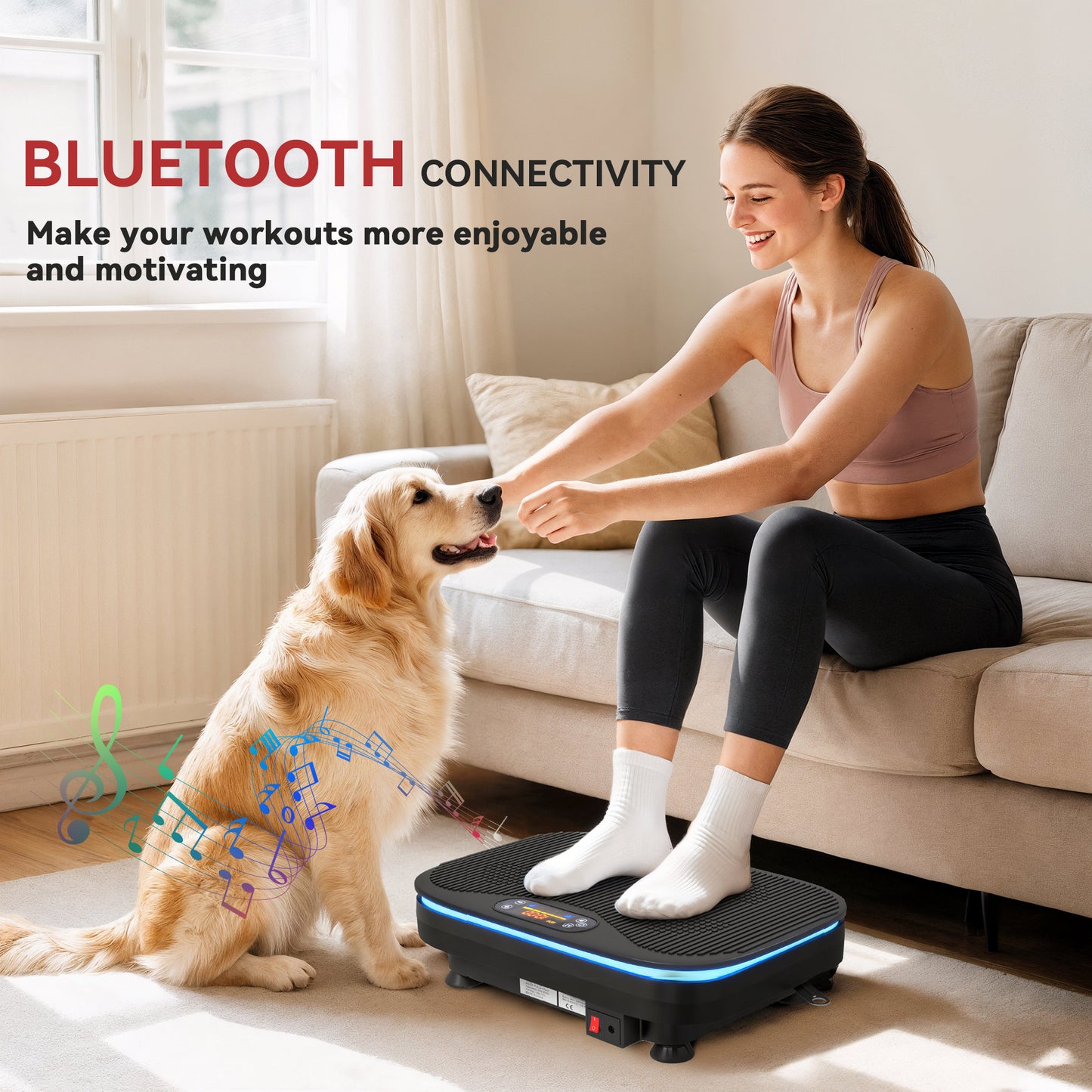 SPORTNOW Vibration Plate Exercise Machine with Cool Lights, 99 Speed Levels
