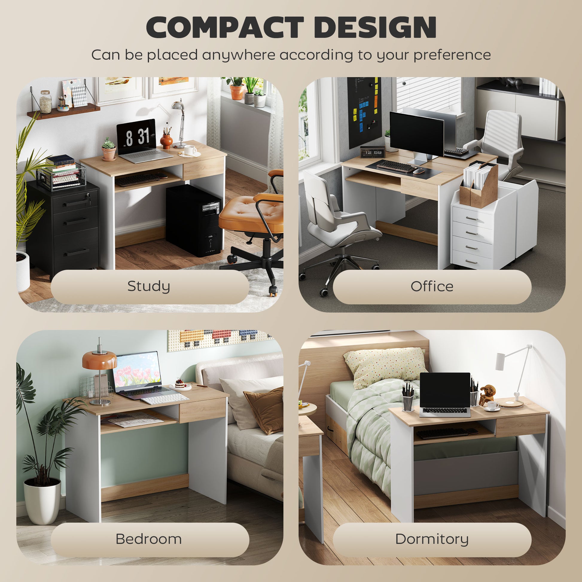  making the computer table robust and easy to maintain</li><li>Dimension: 75H x 100W x 45D cm (overall). Weight capacity: 50 kg (total)