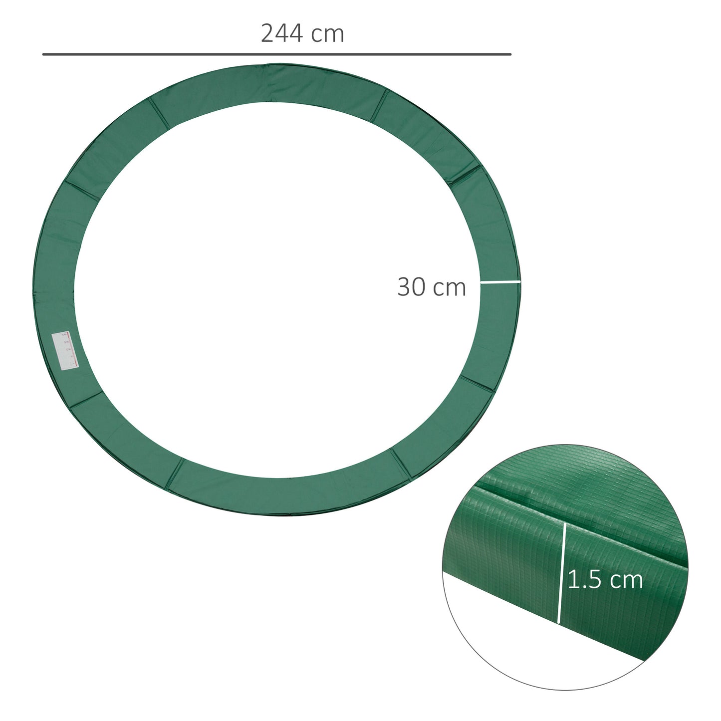 HOMCOM  Trampoline Safety Pad, 8 ft-Green