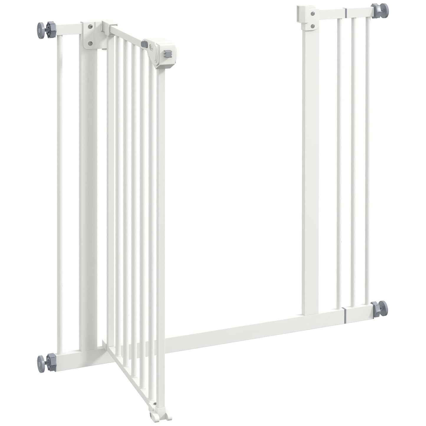 PawHut Adjustable Safety Gate w/ One Extensions, Four Adjustable Screws, White