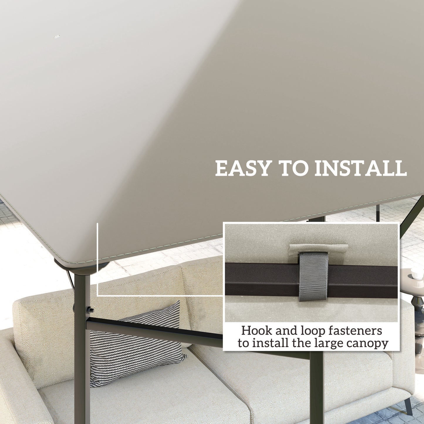 Outsunny 3 x 3(m) Gazebo Canopy Replacement, for 01-0867 - Light Grey