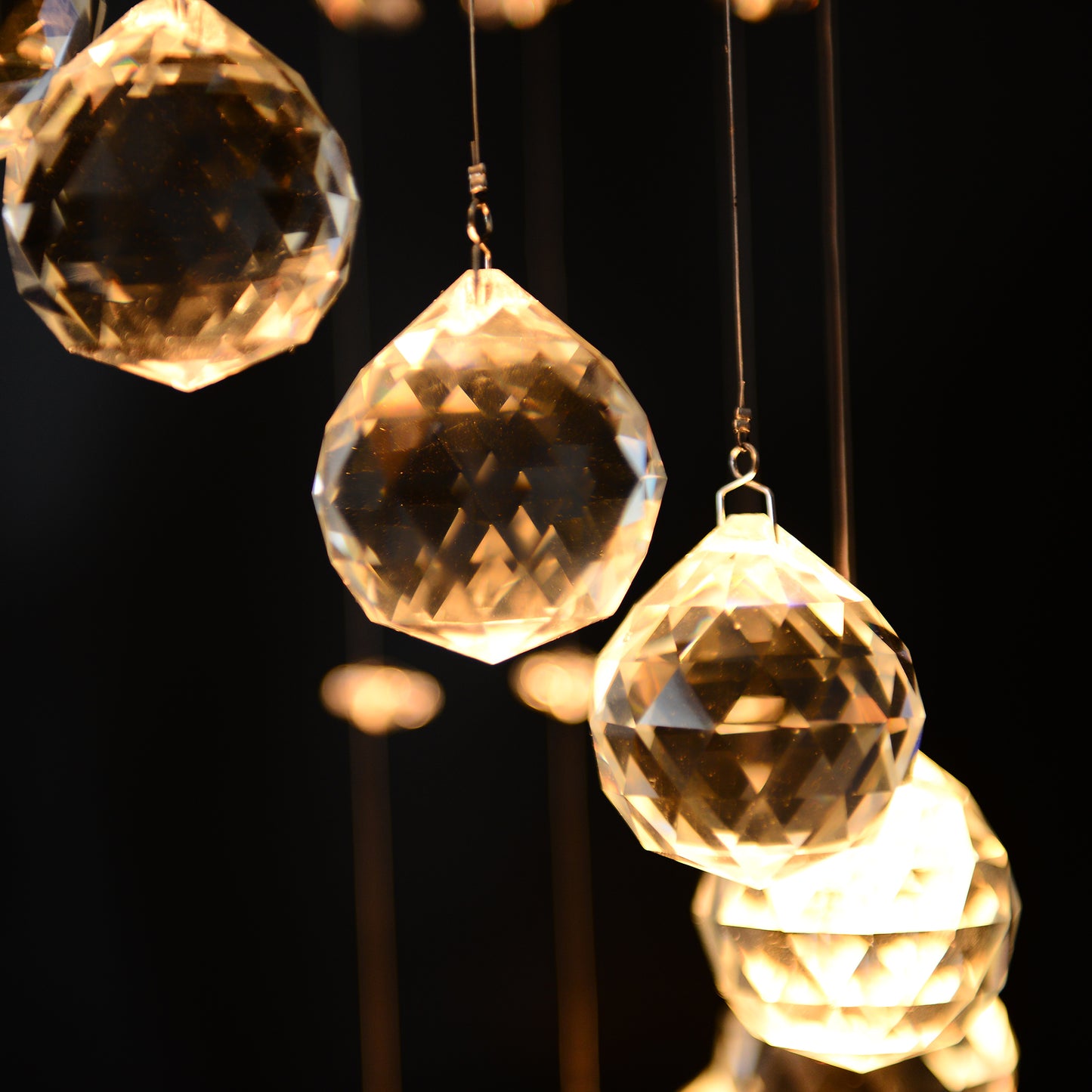 HOMCOM Modern Crystal Chandelier Ceiling Light Pendant Lamp Chrome Finish Glass Droplets New, Ð¤30 x 120cm