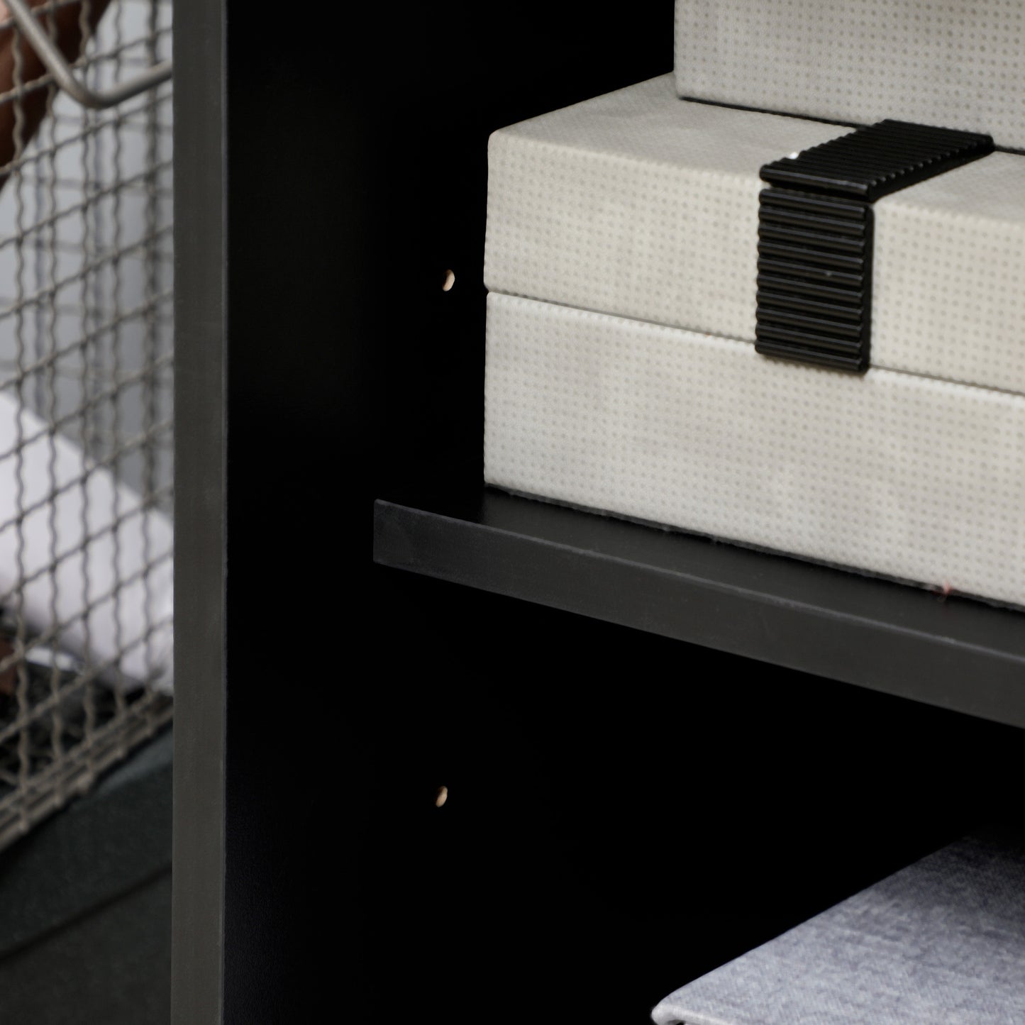 HOMCOM Rolling Metal Storage Locker Cabinet, Industrial Mobile Lockable Cabinet with Adjustable Shelf and Wheels for Home Office Living Room, Black