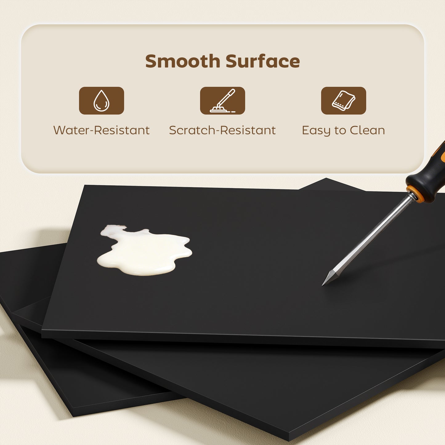 HOMCOM Folding Shelf and Work Table - Black